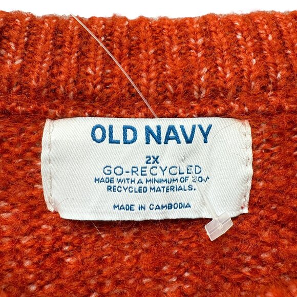 OLD NAVY Womens Sweater Plus Size 2X Orange Rust Crew Neck Knit Pullover - Picture 4 of 6